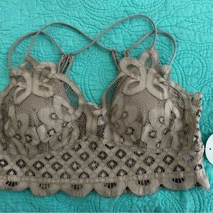 Zenana 2XL Taupe Lace Bralette NWT